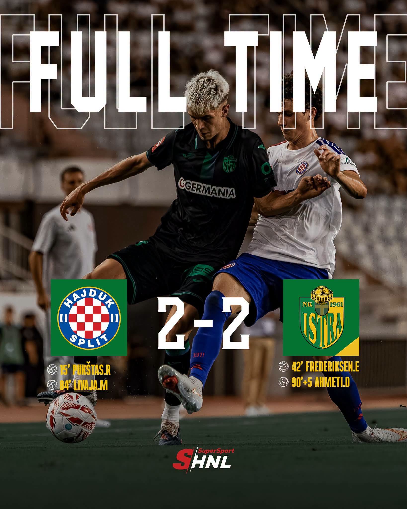 Hajduk - Istra 1961, Poljud, izvor službene stranice NK Istra 1961