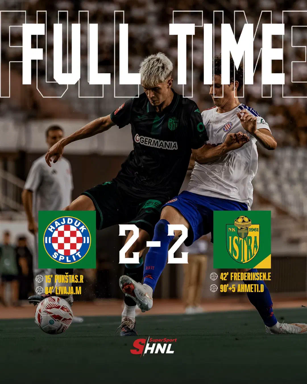 Hajduk - Istra 1961, Poljud, izvor službene stranice NK Istra 1961
